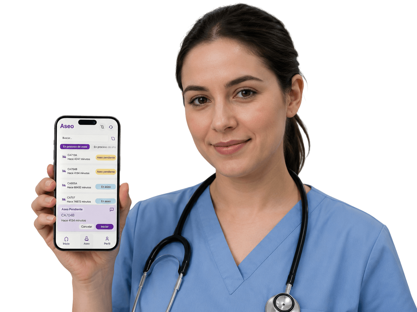 Equipo médico usando Haily