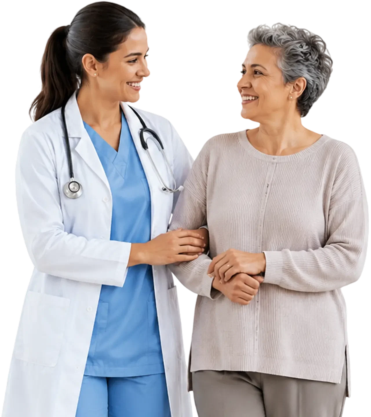 Healthcare professional attending to a patient